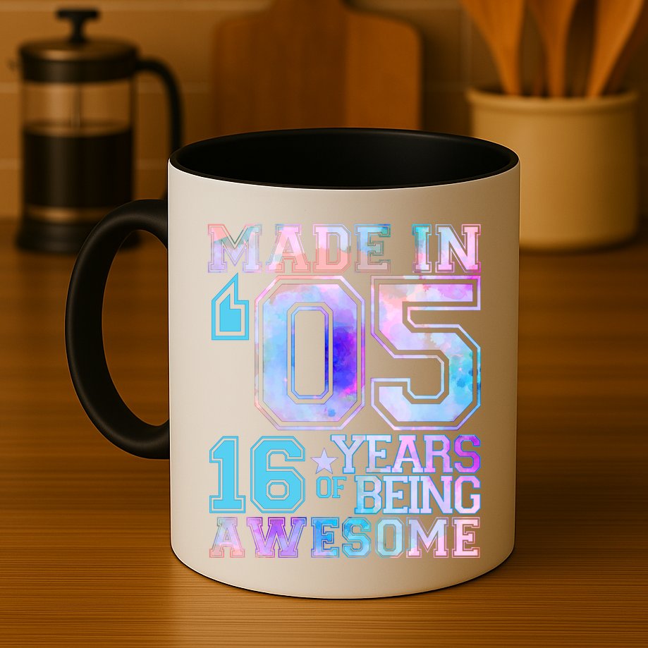 Pastel Made In '05 2005 16 Years of Being Awesome Birthday Mug