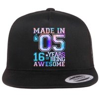 Pastel Made In '05 2005 16 Years of Being Awesome Birthday Flatbill Hat
