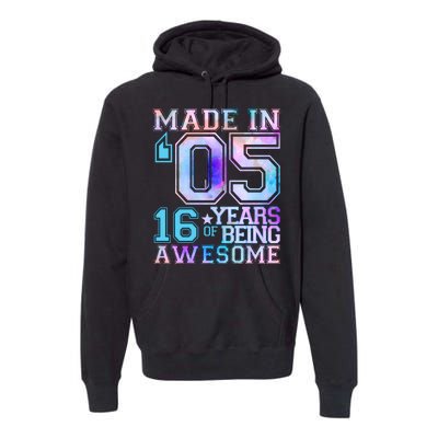 Pastel Made In '05 2005 16 Years of Being Awesome Birthday Premium Hoodie