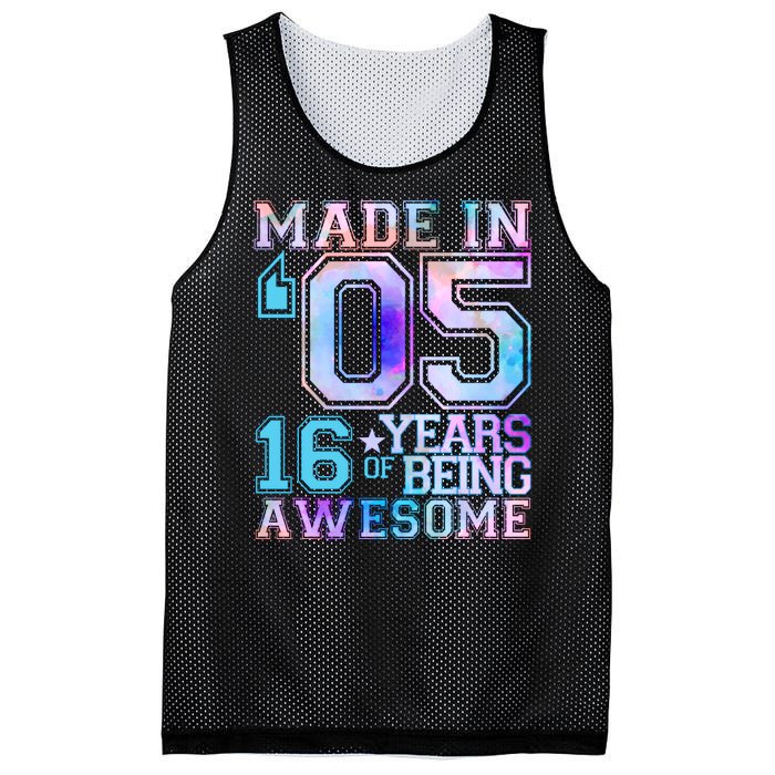 Pastel Made In '05 2005 16 Years of Being Awesome Birthday Mesh Reversible Basketball Jersey Tank