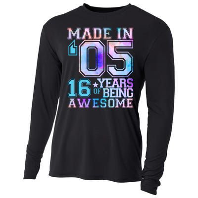 Pastel Made In '05 2005 16 Years of Being Awesome Birthday Cooling Performance Long Sleeve Crew