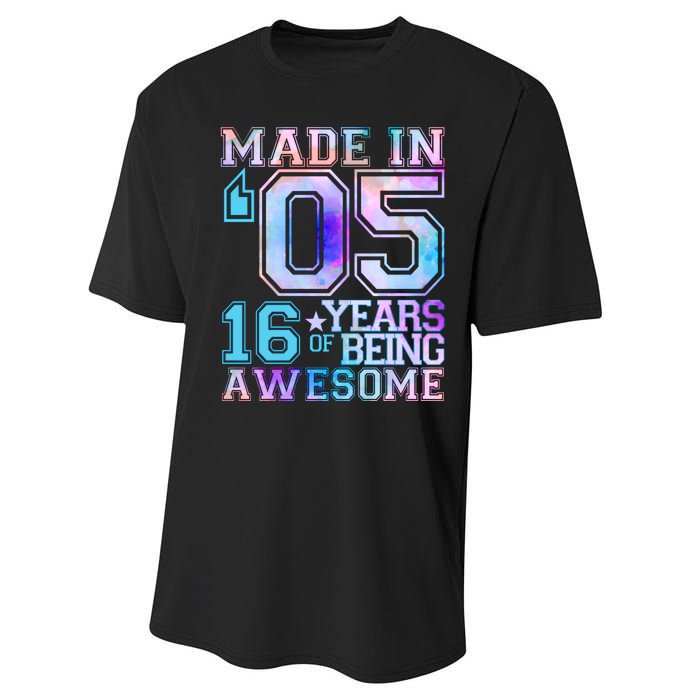 Pastel Made In '05 2005 16 Years of Being Awesome Birthday Performance Sprint T-Shirt