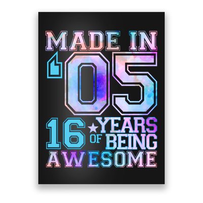 Pastel Made In '05 2005 16 Years of Being Awesome Birthday Poster