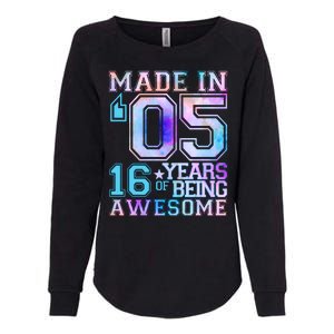 Pastel Made In '05 2005 16 Years of Being Awesome Birthday Womens California Wash Sweatshirt