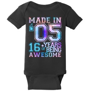 Pastel Made In '05 2005 16 Years of Being Awesome Birthday Baby Bodysuit