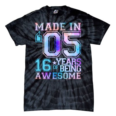 Pastel Made In '05 2005 16 Years of Being Awesome Birthday Tie-Dye T-Shirt