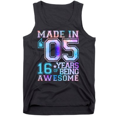 Pastel Made In '05 2005 16 Years of Being Awesome Birthday Tank Top