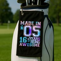 Pastel Made In '05 2005 16 Years of Being Awesome Birthday Golf Towel