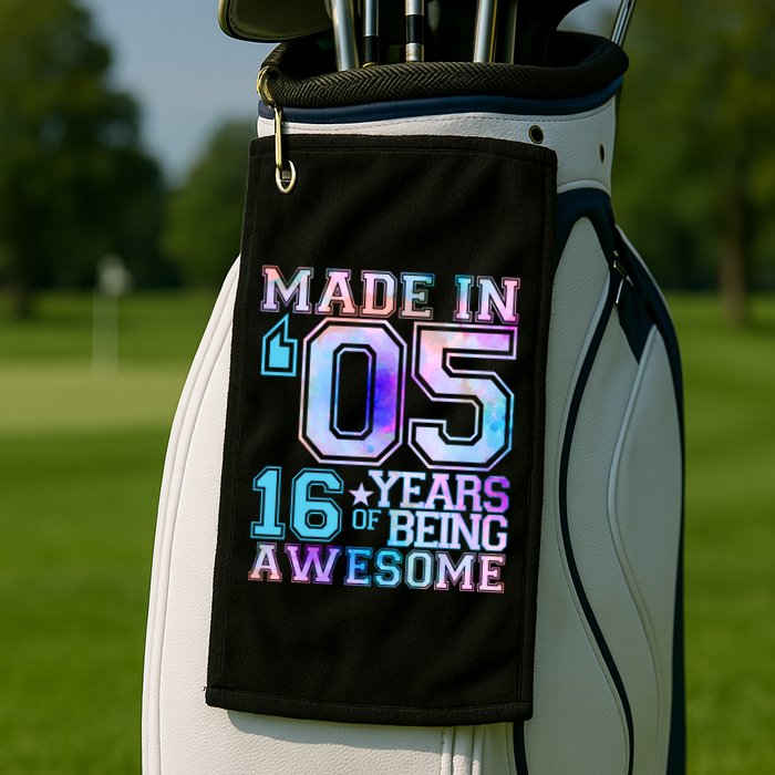 Pastel Made In '05 2005 16 Years of Being Awesome Birthday Golf Towel