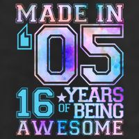 Pastel Made In '05 2005 16 Years of Being Awesome Birthday Golf Towel