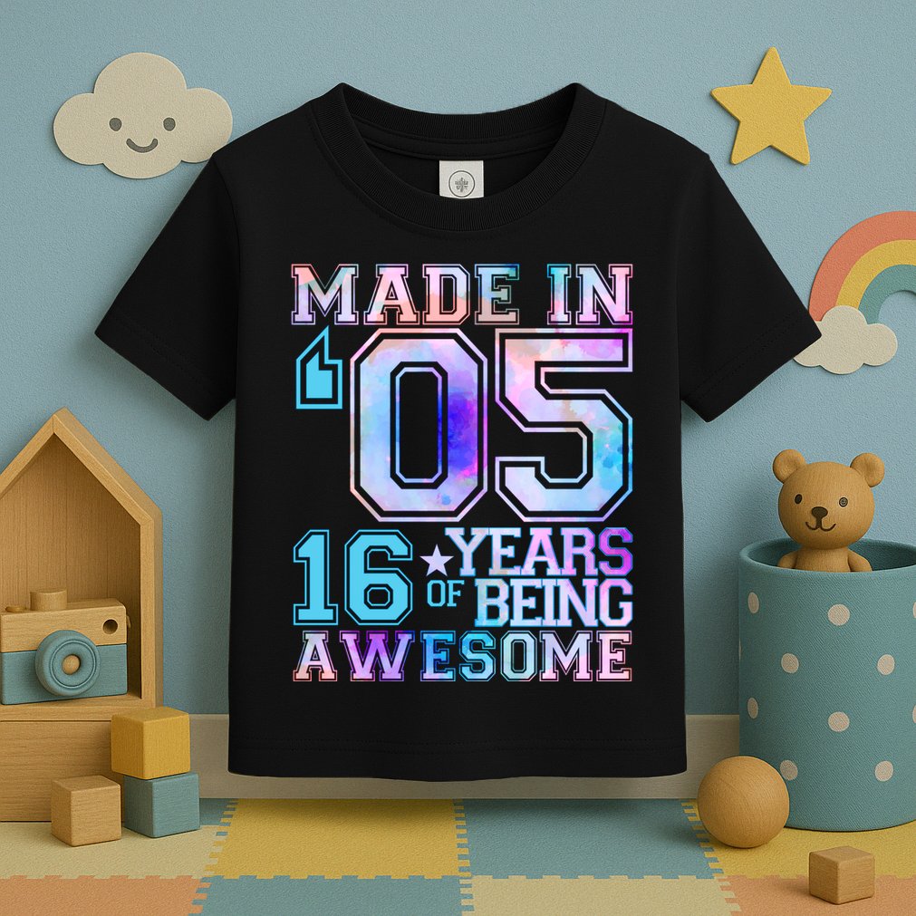 Pastel Made In '05 2005 16 Years of Being Awesome Birthday Toddler T-Shirt