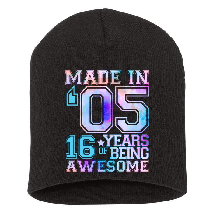 Pastel Made In '05 2005 16 Years of Being Awesome Birthday Short Acrylic Beanie