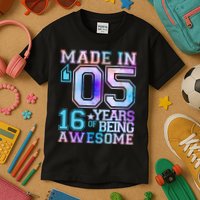 Pastel Made In '05 2005 16 Years of Being Awesome Birthday Kids T-Shirt