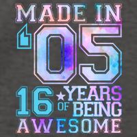 Pastel Made In '05 2005 16 Years of Being Awesome Birthday Vector Backpack