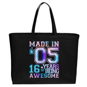 Pastel Made In '05 2005 16 Years of Being Awesome Birthday Cotton Canvas Jumbo Tote