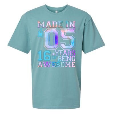 Pastel Made In '05 2005 16 Years of Being Awesome Birthday Sueded Cloud Jersey T-Shirt