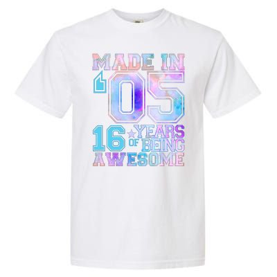 Pastel Made In '05 2005 16 Years of Being Awesome Birthday Garment-Dyed Heavyweight T-Shirt