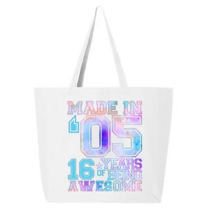 Pastel Made In '05 2005 16 Years of Being Awesome Birthday 25L Jumbo Tote