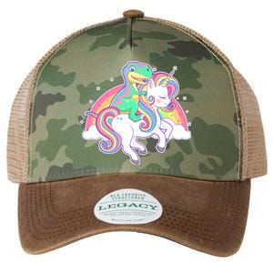 Pastel T-Rex Riding Magical Unicorn Funny Cute Legacy Tie Dye Trucker Hat