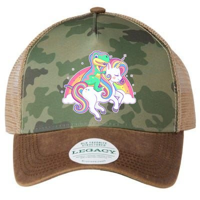 Pastel T-Rex Riding Magical Unicorn Funny Cute Legacy Tie Dye Trucker Hat