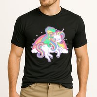 Pastel T-Rex Riding Magical Unicorn Funny Cute Performance Shirt