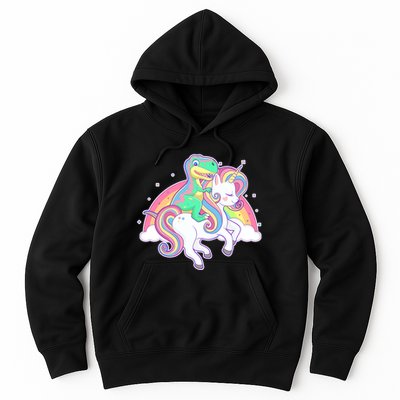 Pastel T-Rex Riding Magical Unicorn Funny Cute Hoodie