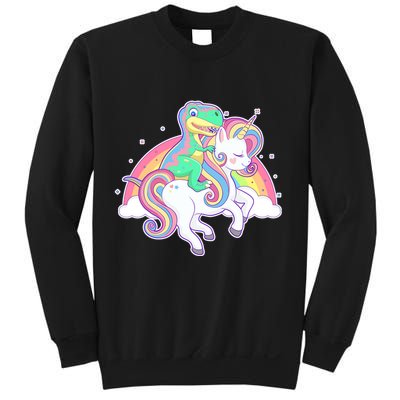 Pastel T-Rex Riding Magical Unicorn Funny Cute Sweatshirt