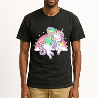 Pastel T-Rex Riding Magical Unicorn Funny Cute Tall T-Shirt