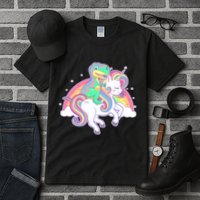 Pastel T-Rex Riding Magical Unicorn Funny Cute Tall T-Shirt