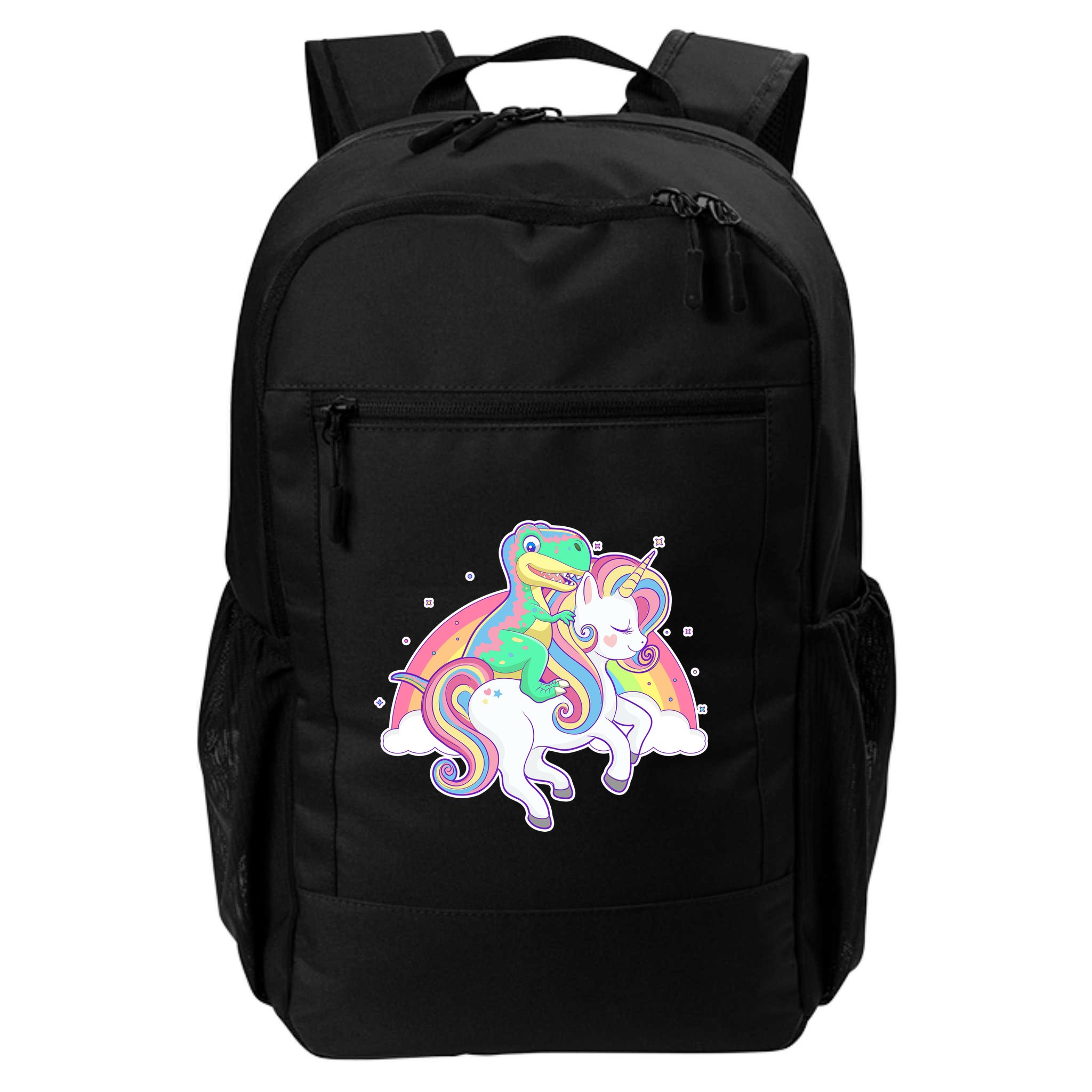 Pastel T-Rex Riding Magical Unicorn Funny Cute Backpack