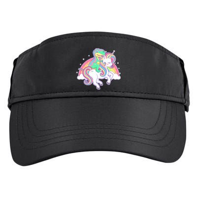 Pastel T-Rex Riding Magical Unicorn Funny Cute Adult Drive Performance Visor