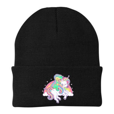 Pastel T-Rex Riding Magical Unicorn Funny Cute Beanie