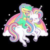 Pastel T-Rex Riding Magical Unicorn Funny Cute Drawstring Bag