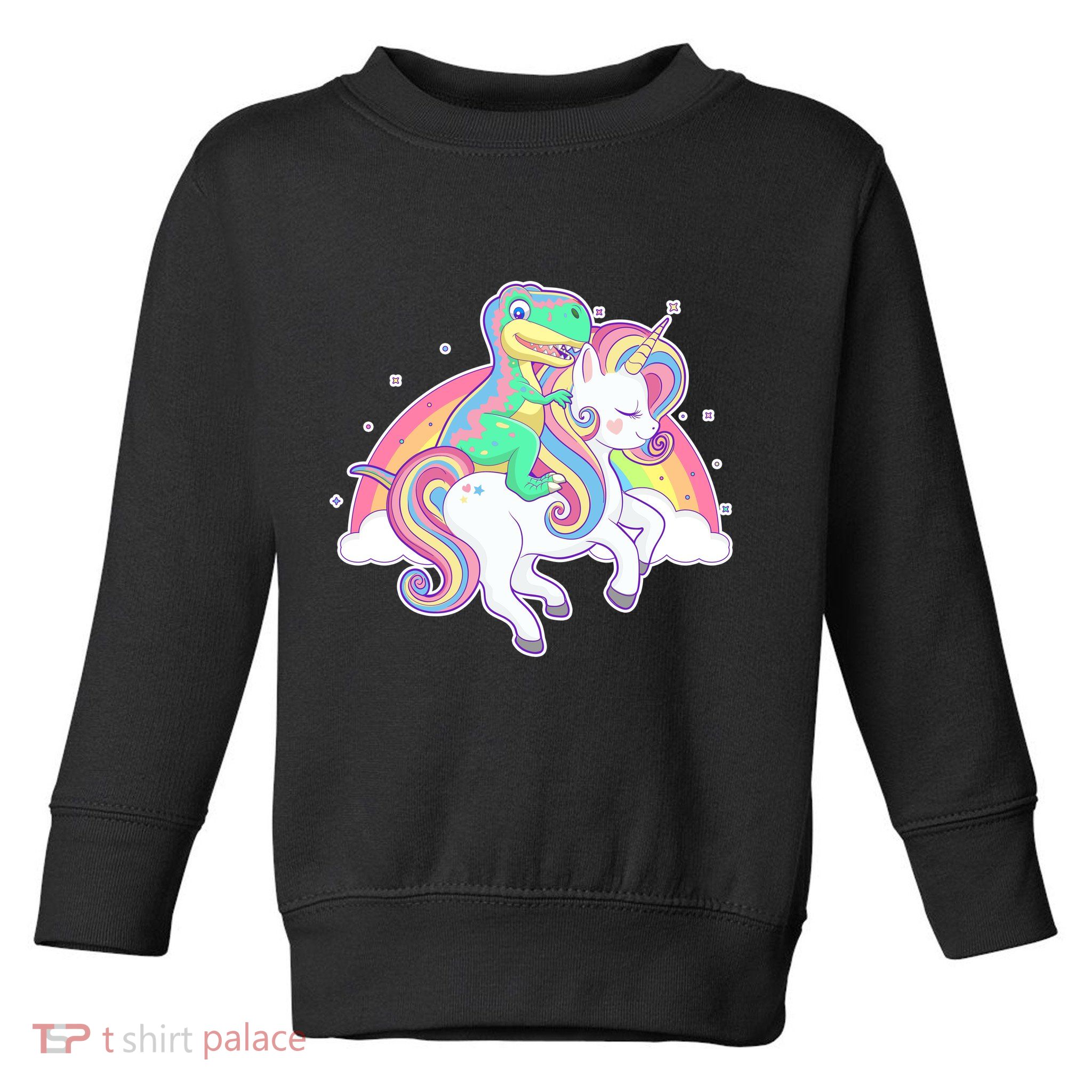 Pastel T-Rex Riding Magical Unicorn Funny Cute Toddler Sweatshirt