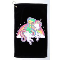 Pastel T-Rex Riding Magical Unicorn Funny Cute Golf Towel