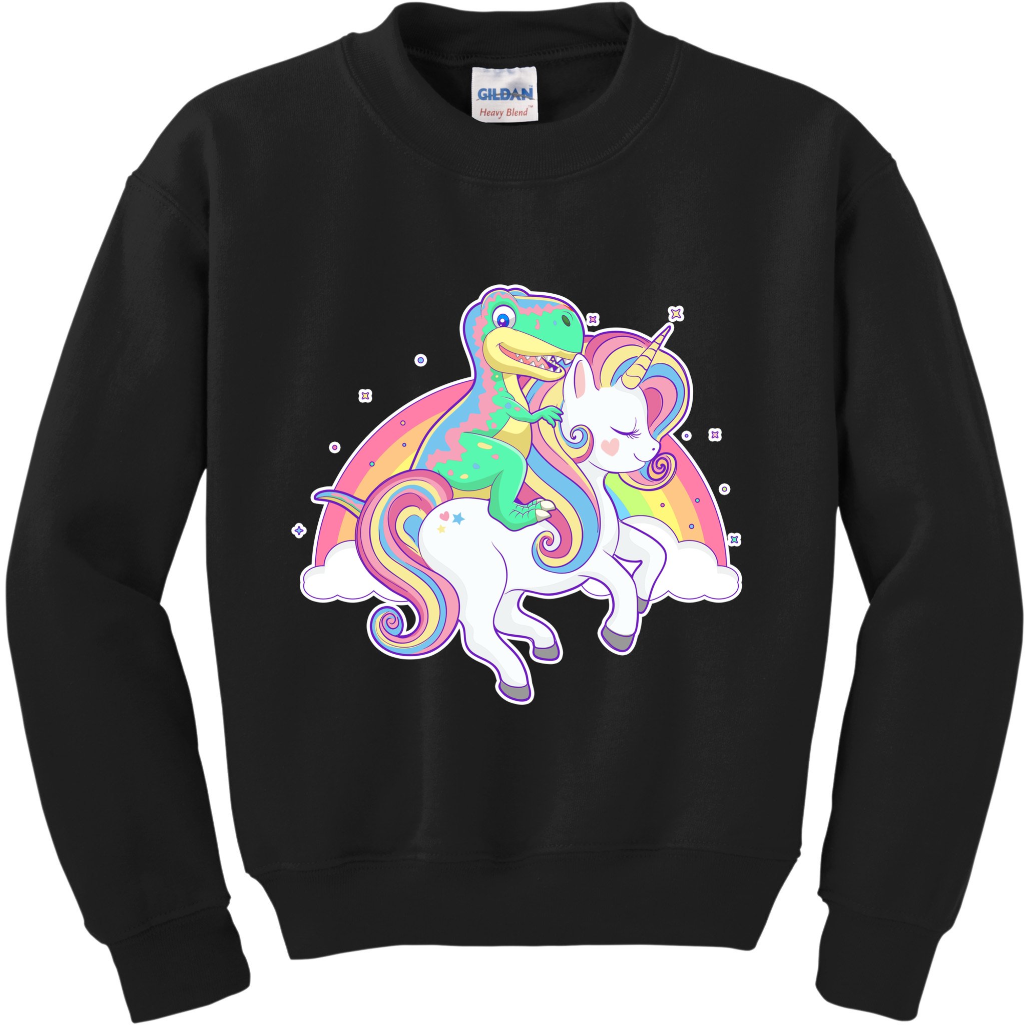 Pastel T-Rex Riding Magical Unicorn Funny Cute Kids Sweatshirt