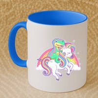 Pastel T-Rex Riding Magical Unicorn Funny Cute Mug