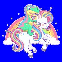 Pastel T-Rex Riding Magical Unicorn Funny Cute Mug