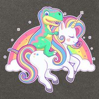 Pastel T-Rex Riding Magical Unicorn Funny Cute Cotton Canvas Backpack
