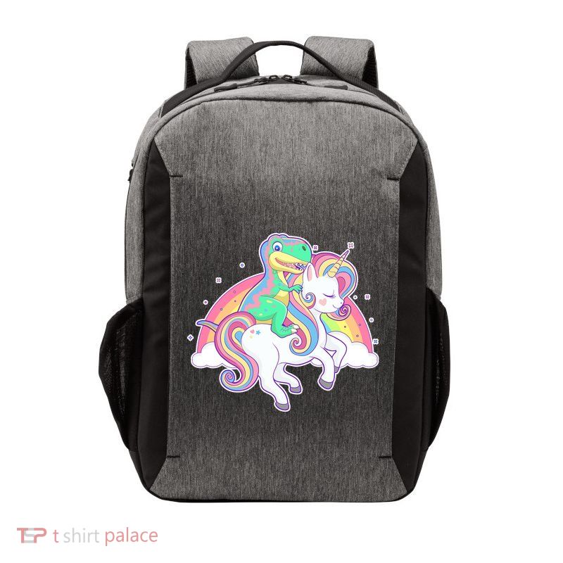 Pastel T-Rex Riding Magical Unicorn Funny Cute Vector Backpack