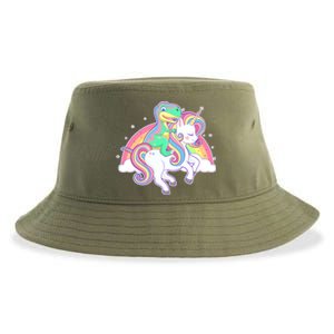 Pastel T-Rex Riding Magical Unicorn Funny Cute Sustainable Bucket Hat