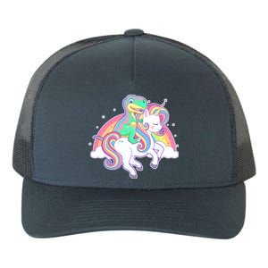 Pastel T-Rex Riding Magical Unicorn Funny Cute Yupoong Adult 5-Panel Trucker Hat