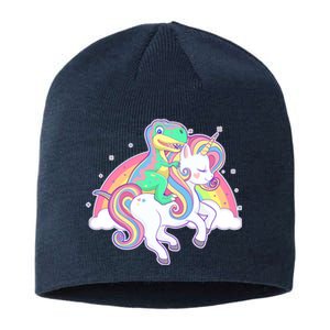 Pastel T-Rex Riding Magical Unicorn Funny Cute Sustainable Beanie