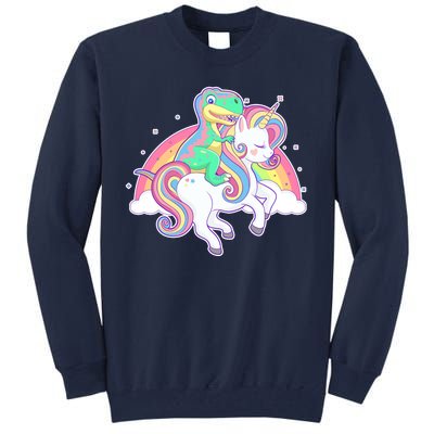 Pastel T-Rex Riding Magical Unicorn Funny Cute Tall Sweatshirt