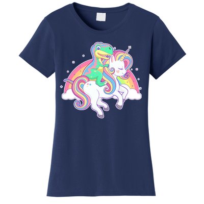 Pastel T-Rex Riding Magical Unicorn Funny Cute Women's T-Shirt