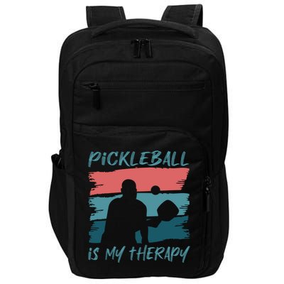 Pickleball As Therapy Funny Saying Hobby Sports Cool Gift Impact Tech Backpack