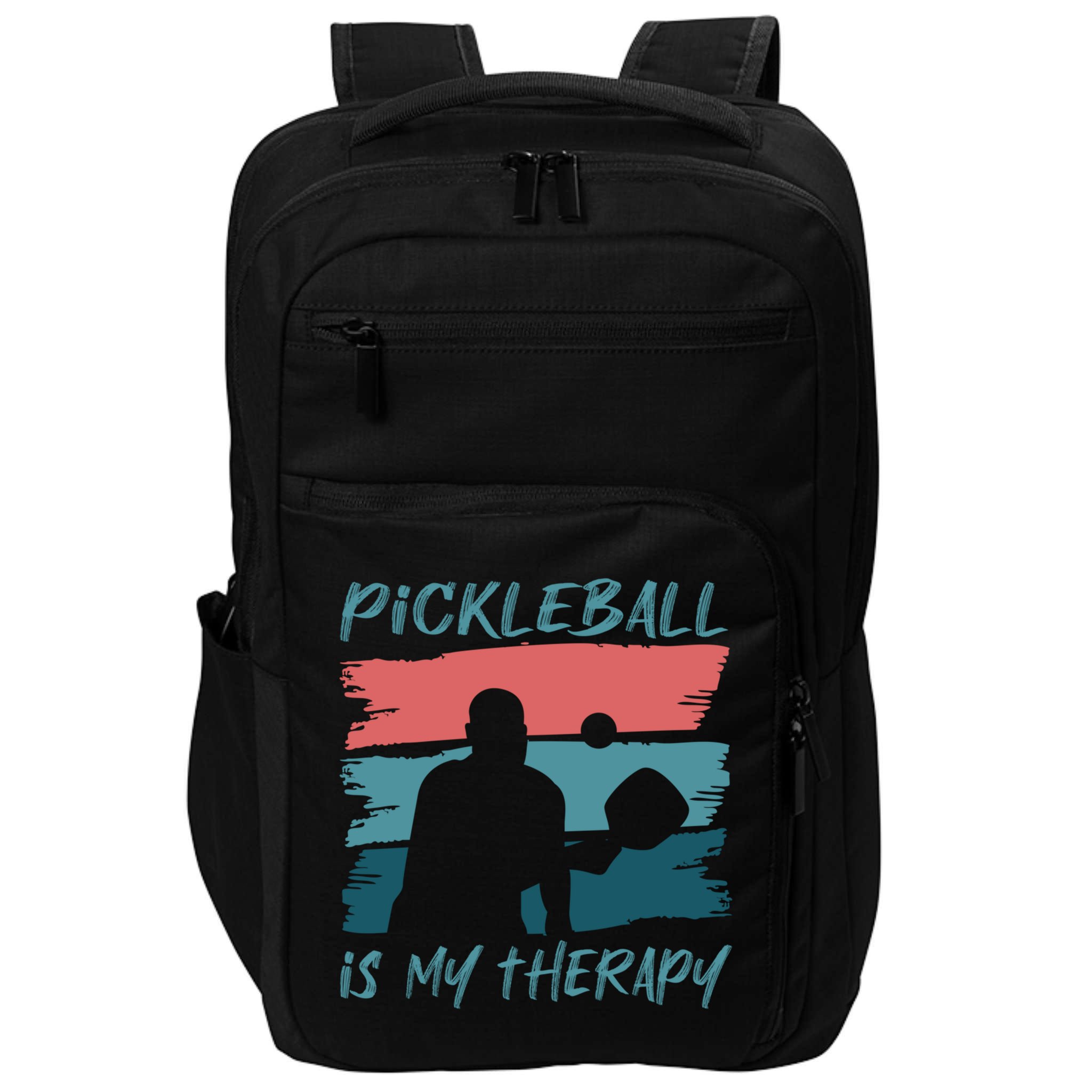 Pickleball As Therapy Funny Saying Hobby Sports Cool Gift Impact Tech Backpack
