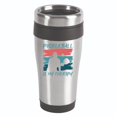 Pickleball As Therapy Funny Saying Hobby Sports Cool Gift 16oz Travel Tumbler