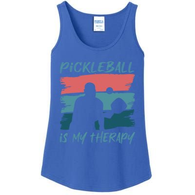 Pickleball As Therapy Funny Saying Hobby Sports Cool Gift Ladies Essential Tank