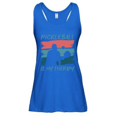 Pickleball As Therapy Funny Saying Hobby Sports Cool Gift Ladies Essential Flowy Tank